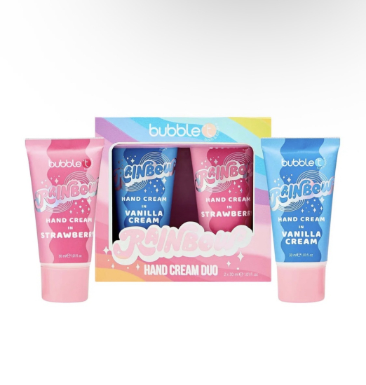 Preview: Regenbogen Handcreme Duo – Erdbeere & Vanillecreme