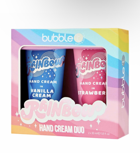 Preview: Regenbogen Handcreme Duo – Erdbeere & Vanillecreme